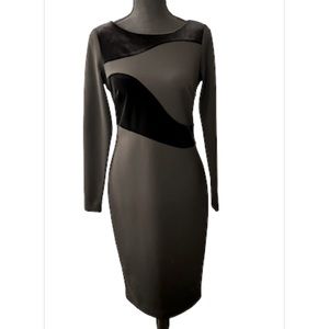 Calvin Klein black sheath dress with velvet detail